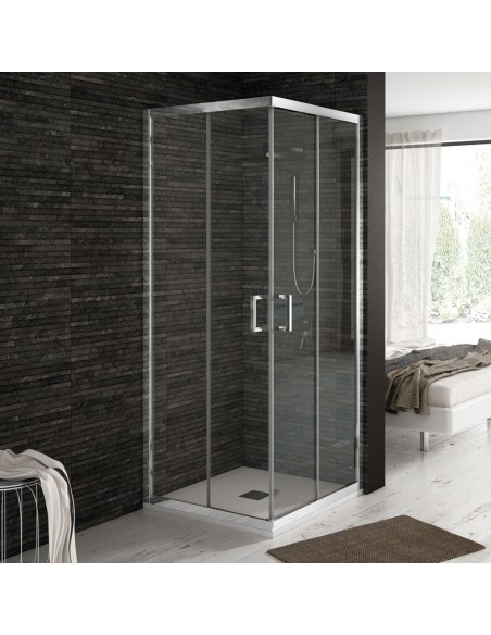 MAMPARA DUCHA MODELO FUTURE RECTANGULAR FT-220 ACABADO CROMO TRANS.