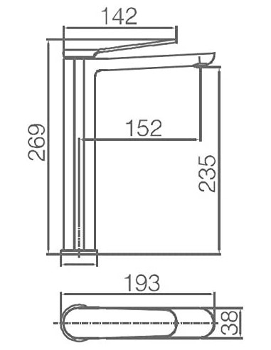 GRIFO DE LAVABO IMEX MONOMANDO ALTO...