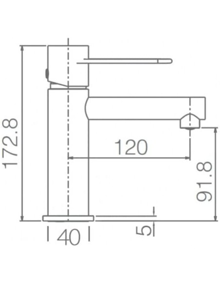 GRIFO DE LAVABO IMEX MONOMANDO CROMADO MODELO MILOS STICK
