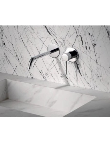 CONJUNTO DE LAVABO EMPOTRAR DE IMEX MONOMANDO MODELO MILOS STICK CROMADO