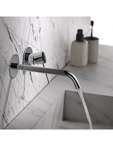 CONJUNTO DE LAVABO EMPOTRAR DE IMEX MONOMANDO MODELO MILOS STICK CROMADO