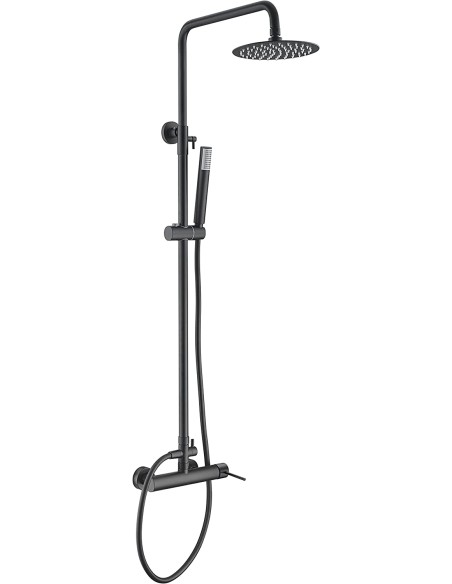 COLUMNA DE DUCHA IMEX MODELO MILOS STICK MONOMANDO NEGRO MATE