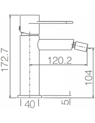 GRIFO DE BIDE IMEX MONOMANDO CROMADO...