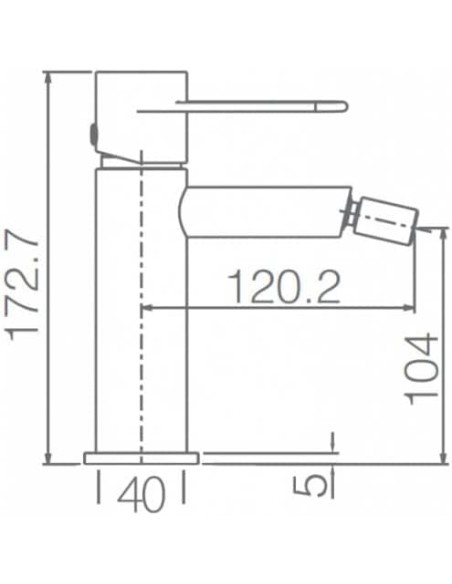 GRIFO DE BIDE IMEX MONOMANDO CROMADO MODELO MILOS STICK