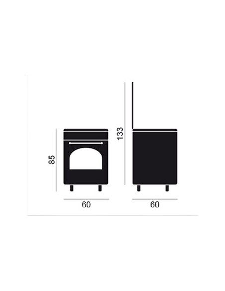 COCINA HORNO VITROKITCHEN ELEGANCE 60X60 RU A GAS BUTANO