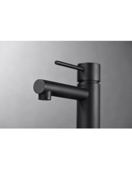 GRIFO DE LAVABO IMEX MONOMANDO NEGRO MATE MODELO MILOS STICK