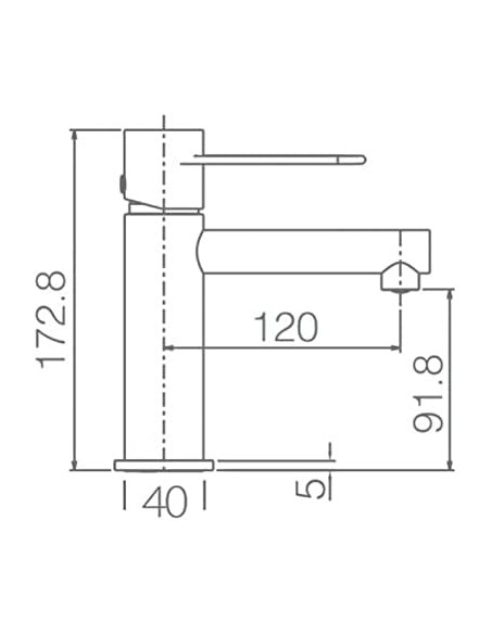 GRIFO DE LAVABO IMEX MONOMANDO NEGRO MATE MODELO MILOS STICK