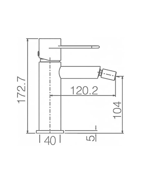 GRIFO DE BIDE IMEX MONOMANDO NEGRO MATE MODELO MILOS STICK