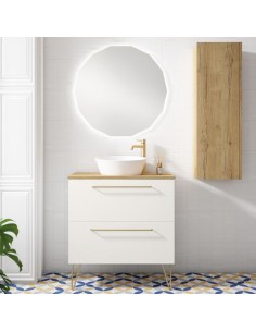 Mueble de baño blanco/plateado 40 x 132 cm MATARO 