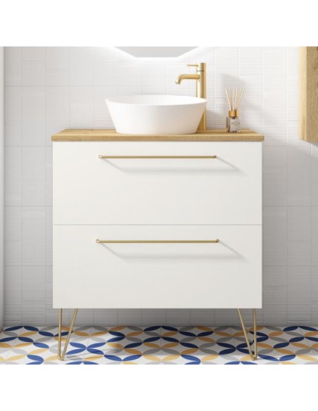 CONJUNTO MUEBLE DE BAÑO SOBRE ENCIMERA 80cm CON LAVABO