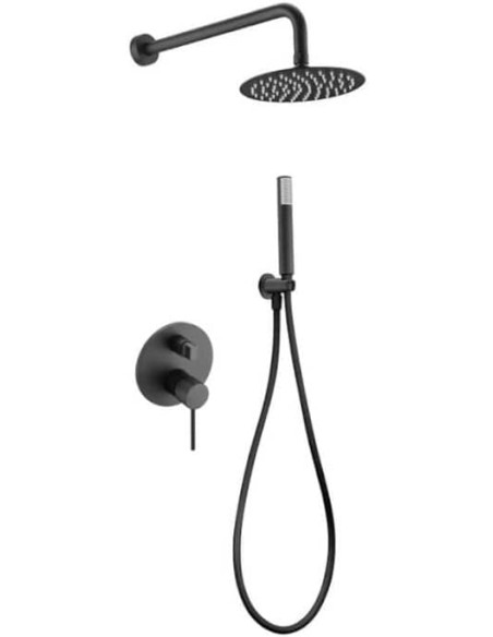 CONJUNTO DE DUCHA EMPOTRADO MONOMANDO EN ACABADO NEGRO MATE MODELO MILOS STICK DE IMEX