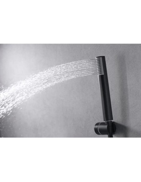 CONJUNTO DE DUCHA EMPOTRADO MONOMANDO EN ACABADO NEGRO MATE MODELO MILOS STICK DE IMEX