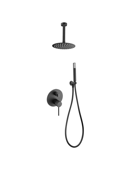 CONJUNTO DE DUCHA EMPOTRADO MONOMANDO EN ACABADO NEGRO MATE MODELO THALOS STICK DE IMEX