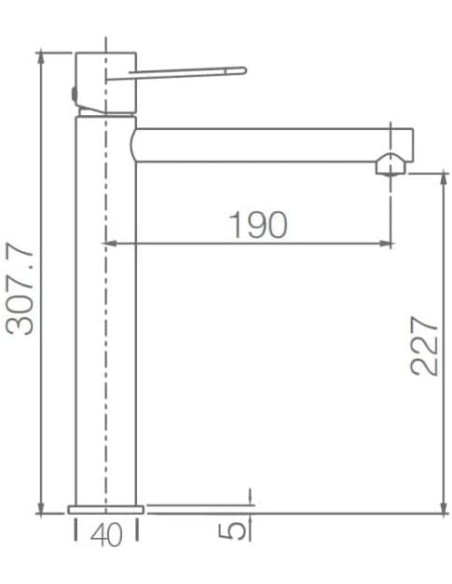 GRIFO DE LAVABO IMEX MONOMANDO ALTO BLANCO MATE MODELO MILOS