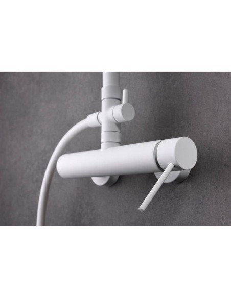 COLUMNA DE DUCHA IMEX MODELO MILOS STICK MONOMANDO BLANCO MATE