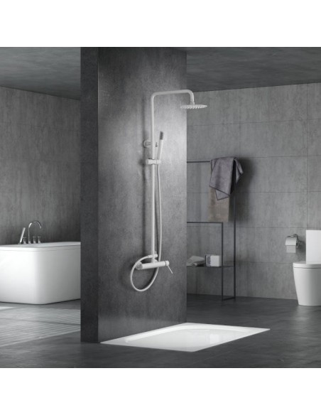 COLUMNA DE DUCHA IMEX MODELO MILOS STICK MONOMANDO BLANCO MATE