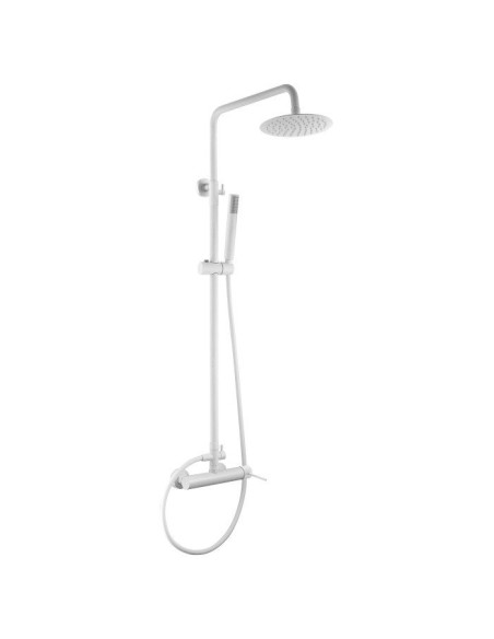 COLUMNA DE DUCHA IMEX MODELO MILOS STICK MONOMANDO BLANCO MATE