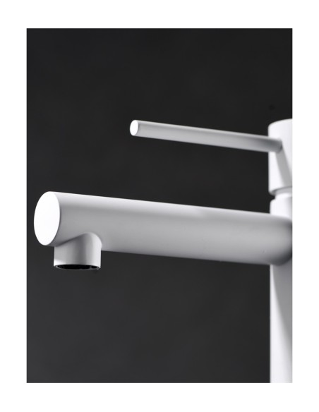 GRIFO DE LAVABO IMEX MONOMANDO BLANCO MATE MODELO MILOS STICK