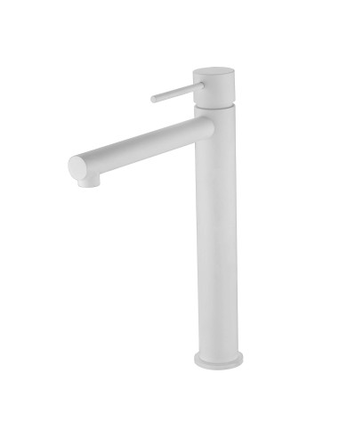 GRIFO DE LAVABO IMEX MONOMANDO ALTO BLANCO MATE MODELO MILOS STICK