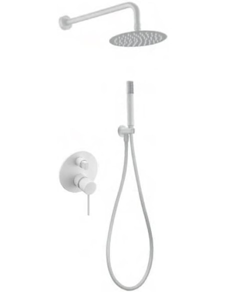 CONJUNTO DE DUCHA EMPOTRADO MONOMANDO EN ACABADO BLANCO MATE MODELO MILOS STICK DE IMEX