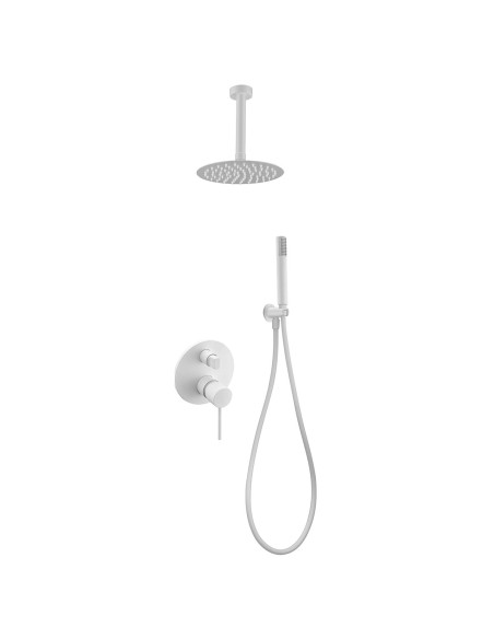 CONJUNTO DE DUCHA EMPOTRADO MONOMANDO EN ACABADO BLANCO MATE MODELO THALOS STICK DE IMEX