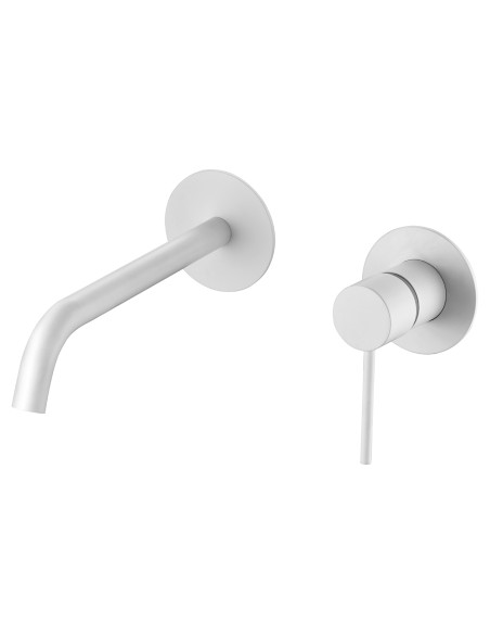 CONJUNTO DE LAVABO EMPOTRAR DE IMEX MONOMANDO MODELO MILOS STICK BLANCO MATE