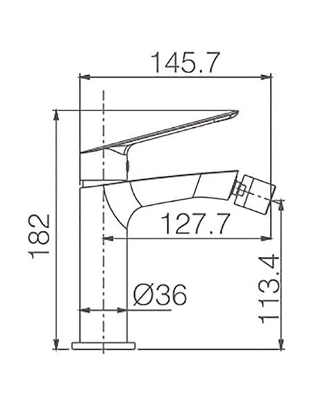 GRIFO DE BIDE IMEX MONOMANDO CROMADO MODELO LUXOR