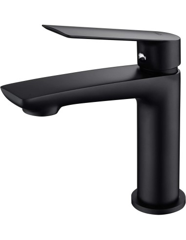 GRIFO DE LAVABO IMEX MONOMANDO NEGRO MATE MODELO LUXOR