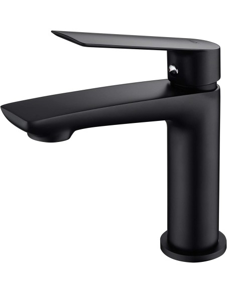 GRIFO DE LAVABO IMEX MONOMANDO NEGRO MATE MODELO LUXOR