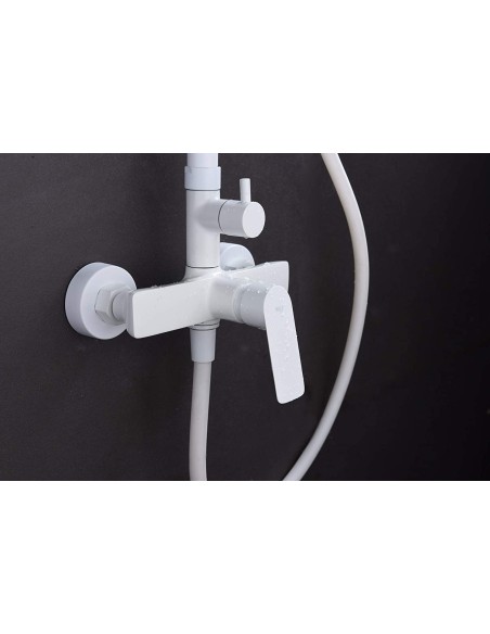 COLUMNA DE DUCHA MONOMANDO MODELO LUXOR DE IMEX BLANCO MATE