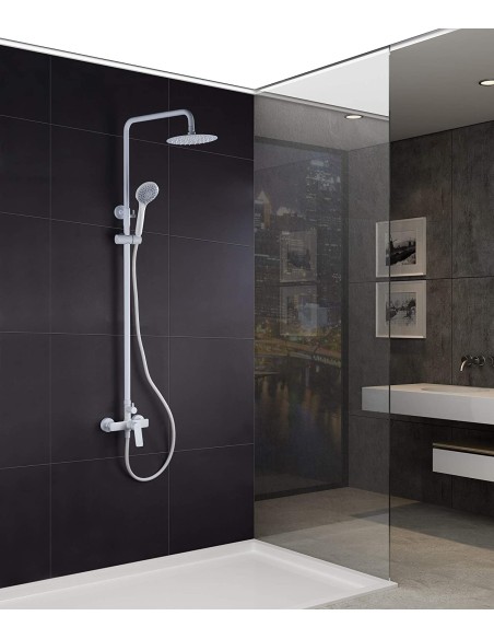 COLUMNA DE DUCHA MONOMANDO MODELO LUXOR DE IMEX BLANCO MATE