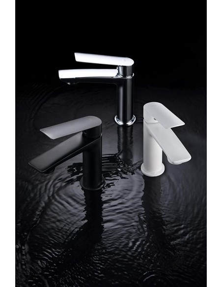 GRIFO DE LAVABO IMEX MONOMANDO BLANCO MATE MODELO LUXOR