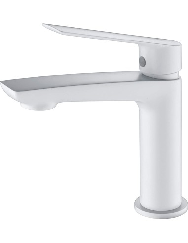 GRIFO DE LAVABO IMEX MONOMANDO BLANCO MATE MODELO LUXOR