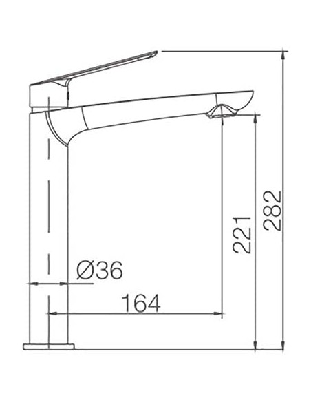 GRIFO DE LAVABO IMEX MONOMANDO ALTO BLANCO MATE MODELO LUXOR