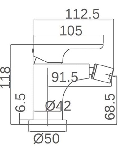 GRIFO DE BIDE IMEX MONOMANDO CROMADO...
