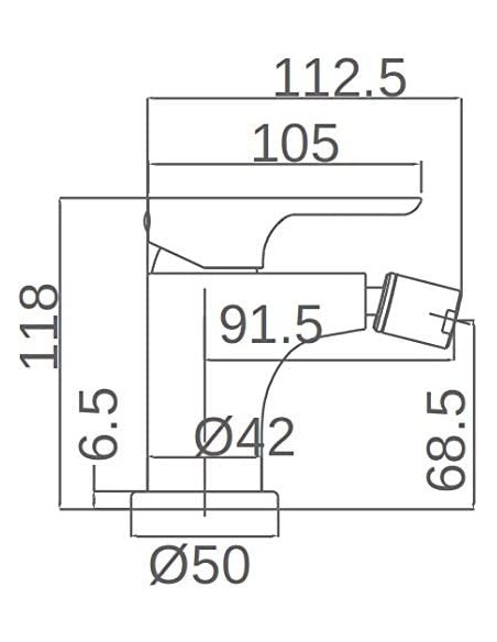 GRIFO DE BIDE IMEX MONOMANDO CROMADO MODELO NASSAU