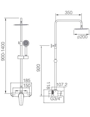 COLUMNA DE DUCHA MONOMANDO MODELO... COLUMNA DE DUCHA MONOMANDO MODELO...