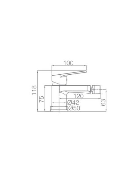 GRIFO DE BIDE IMEX MONOMANDO CROMADO MODELO TEIDE