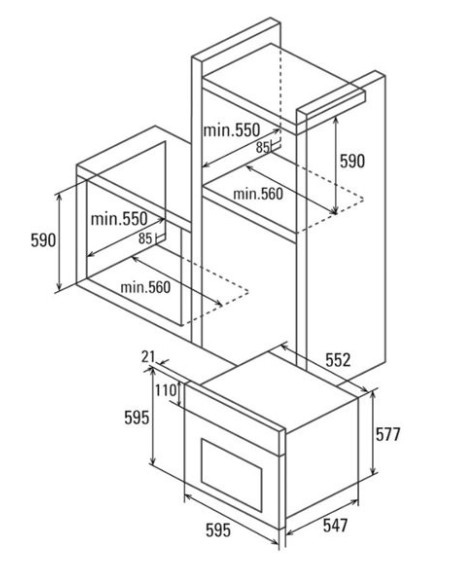 HORNO ELECTRICO MULTIFUNCION MODELO MDS7208X CATA