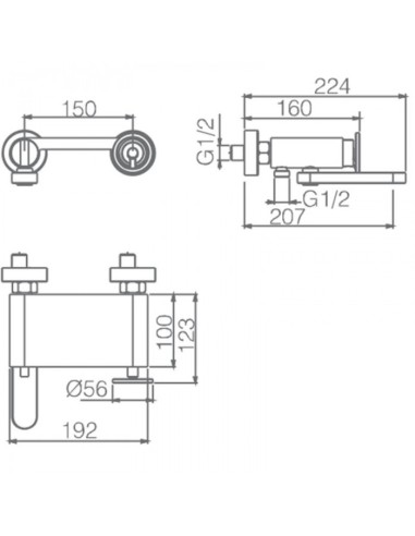 GRIFO MONOMANDO IMEX DE BAÑERA MODELO...
