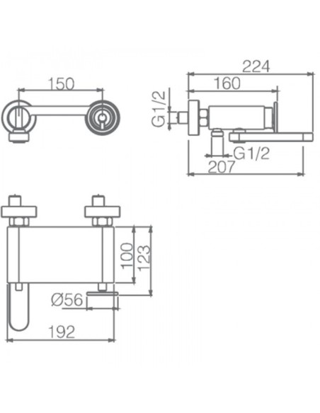 GRIFO MONOMANDO IMEX DE BAÑERA MODELO OLIMPO NEGRO MATE