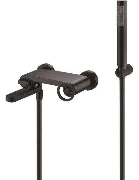 GRIFO MONOMANDO IMEX DE BAÑERA MODELO OLIMPO NEGRO MATE