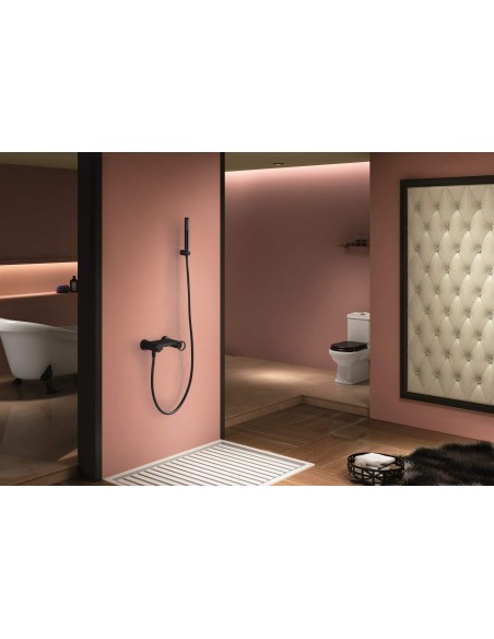 GRIFO MONOMANDO IMEX DE DUCHA MODELO OLIMPO NEGRO MATE