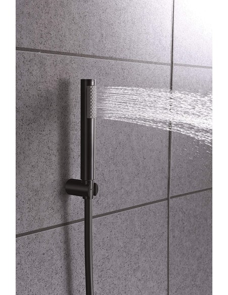 CONJUNTO DE DUCHA EMPOTRADO MONOMANDO EN ACABADO NEGRO MATE MODELO OLIMPO DE IMEX