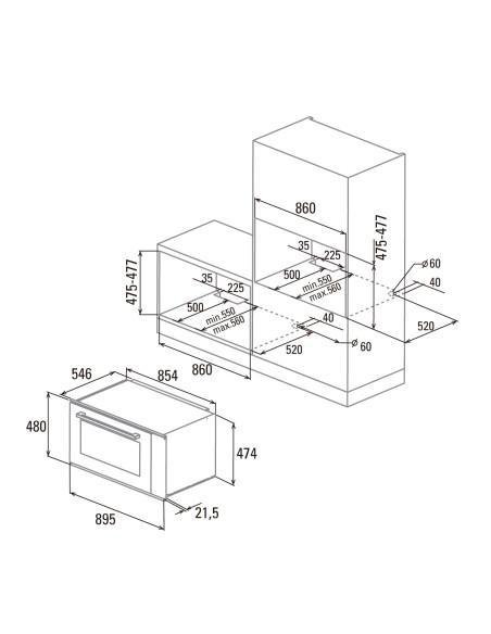 HORNO COMPACT MODELO CMD9208 BK CATA