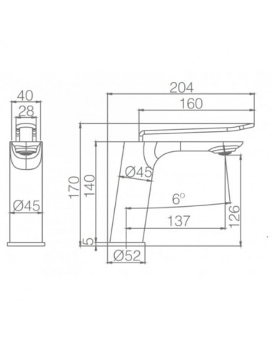 GRIFO DE LAVABO IMEX MONOMANDO NEGRO...