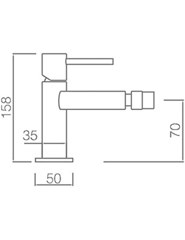 GRIFO DE BIDE IMEX MONOMANDO ACERO...