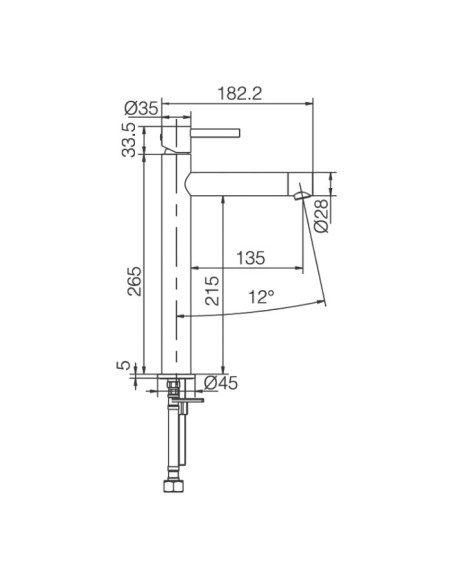 GRIFO DE LAVABO ALTO IMEX MONOMANDO ACERO S316 MODELO MOSCU