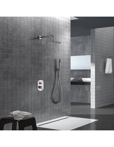 CONJUNTO DE DUCHA EMPOTRADO MONOMANDO EN ACERO INOX. S316 MODELO MOSCU DE IMEX