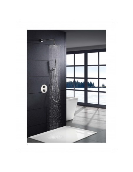 CONJUNTO DE DUCHA EMPOTRADO TERMOSTATICO EN ACERO INOX. S316 MODELO MOSCU DE IMEX